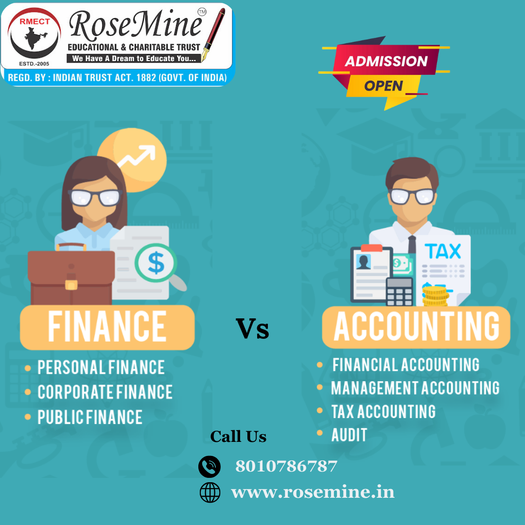 Finance vs Accounting Difference in Hindi - Rosemine Educational Trust Patna  #roseminetrustpatna